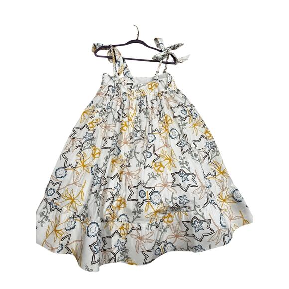 Silvia Tcherassi Calantha slip on Dress Size M Floral Cotton Shift Ruffle Hem - Picture 10 of 13